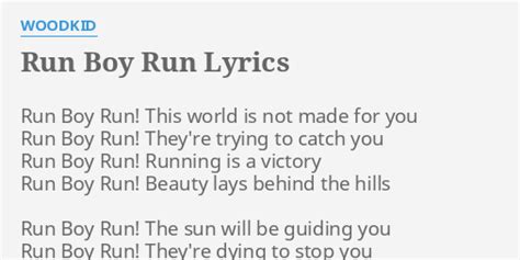 run boy run lyrics|run boy run lyrics meaning.